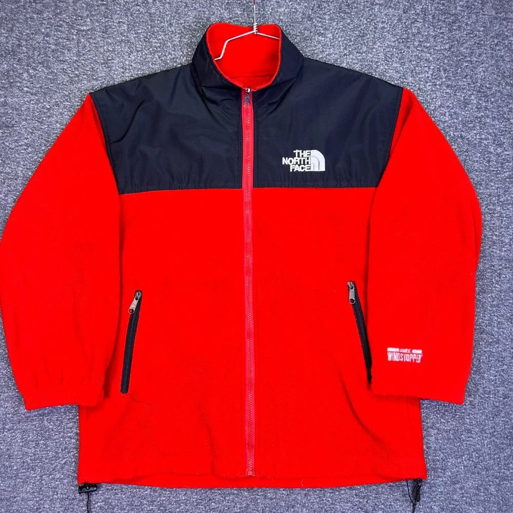 The North Face Fleece Jacket Mens M Red Black Gore Windstopper Gorpcore Hiking